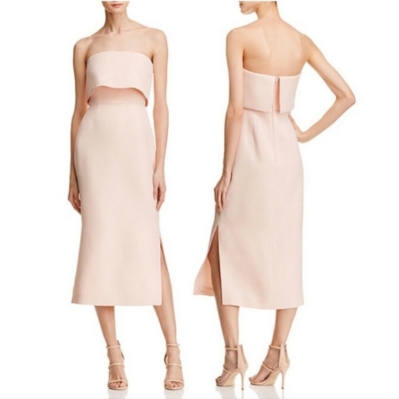 C/MEO COLLECTIVE Love Like This MIDI DRESS ROSE SIZE MEDIUM